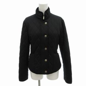 キルティングジャケット ジップブルゾン シグネチャー ハイネック トリム XS 黒 ブラック