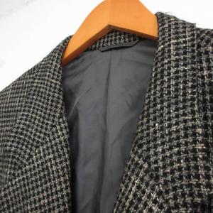 Christian Dior ムッシュ MONSIEUR ウール シルク混 ツイードテーラードジャケット ブレザー 2B 黒×白 ブラック×ホワイト 約Lサイズ