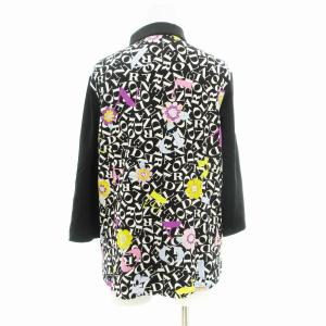 LEONARD SPORT 美品 ポロシャツ 総柄 ロゴ 花がら 40 L 黒 ブラック