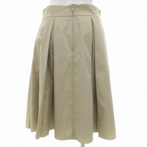 FOXEY NEW YORK 美品 台形スカート ひざ丈 タック プリーツ 40 M ベージュ
