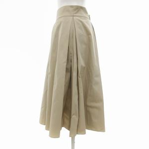FOXEY NEW YORK 美品 台形スカート ひざ丈 タック プリーツ 40 M ベージュ
