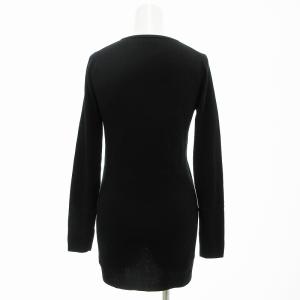 Deuxieme Classe PARIS 美品 リブニット セーター 長袖 絹 シルク カシミヤ混 黒 ブラック