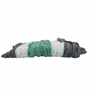 Yohji Yamamoto POUR HOMME 07AW リネン ストール マフラー フリンジ プリーツ 黒×白×緑 ブラック×ホワイト×グリーン HX-L03-925 IBO62