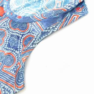 Yohji Yamamoto POUR HOMME タンクトップ カットソー ノースリーブ 総柄 3 L 青 ブルー