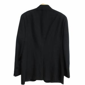 ARMANI COLLEZIONI 美品 スタンドカラー テーラードジャケット ブレザー マオカラー カシミヤ混 総裏 黒 ブラック M IBO62