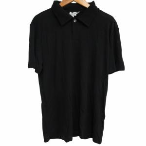 シルク ポロシャツ シースルー シアー 半袖 黒 ブラック Mサイズ IBO62 1215