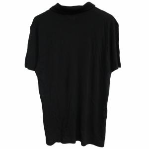ARMANI COLLEZIONI シルク ポロシャツ シースルー シアー 半袖 黒 ブラック Mサイズ IBO62 1215