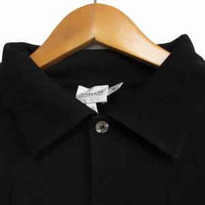 ARMANI COLLEZIONI シルク ポロシャツ シースルー シアー 半袖 黒 ブラック Mサイズ IBO62 1215