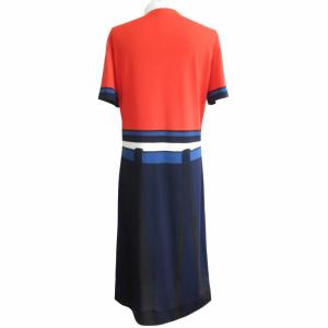 ROBERTA DI CAMERINO ワンピース 大きいサイズ ネイビー×オレンジ 44