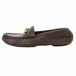GUCCI ローファー ドライビングシューズ ホースビット レザー 6M 23cm 茶 ブラウン
