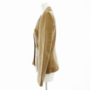 PAULE KA テーラードジャケット ブレザー ラムレザー 総裏地 フランス製 38 M 茶 ブラウン