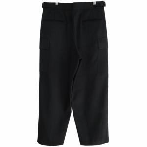 ATON 23AW 4 BACK SATIN ウール フィールドカーゴパンツ 黒