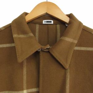 BEAUTY&YOUTH UNITED ARROWS 美品 22AW H STOLE CHK CARRE SHIRT ウール チェックシャツ フランネル生地 茶 ブラウン Sサイズ