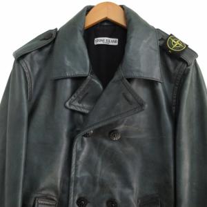 STONE ISLAND 08AW Archive LEATHER P COAT グリーン系 M