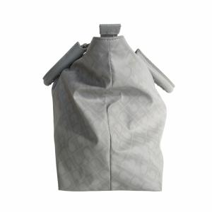 GHERARDINI ソフティ ハンドバッグ モノグラム 総柄 レザー×PVC グレー