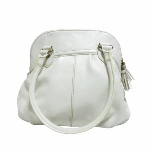 BURBERRY BLUE LABEL オールレザー ハンドバッグ 手提げカバン タッセルチャーム ロゴ 白 ホワイト IBO62