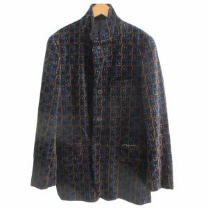 COMME des GARCONS HOMME PLUS 01AW AD2001 アーカイブ ベルベット テーラードジャケット ブラック×ブルー×オレンジ