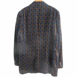 COMME des GARCONS HOMME PLUS 01AW AD2001 アーカイブ ベルベット テーラードジャケット ブラック×ブルー×オレンジ