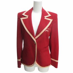GOLF 美品 90s ヴィンテージ テーラードジャケット ブレザー メタルロゴボタン 総裏 赤 レッド 40 約M