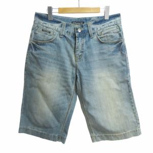 クラシック14 ロゴプレート ヴィンテージ加工 デニム ハーフパンツ ショートパンツ ジーンズ インディゴ 48 L相当 GY09