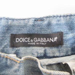 DOLCE&GABBANA クラシック14 ロゴプレート ヴィンテージ加工 デニム ハーフパンツ ショートパンツ ジーンズ インディゴ 48 L相当 GY09