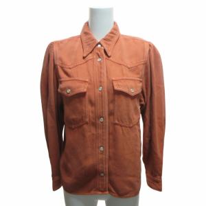 タグ付 Taniami denim shirt デニムシャツ マチ付き オレンジ 38 M相当 824-63407-234