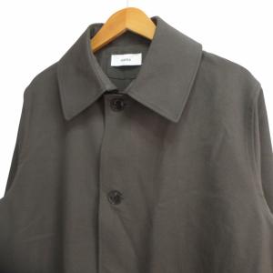 marka 美品 近年モデル SHIRT COAT シャツコート ステンカラー ウールギャバジン グレー サイズ1 約S-M M22-C08CO-01C