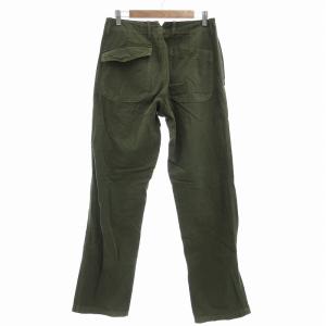 MHL. ワイドワークパンツ リネン 麻 M 緑 オリーブグリーン