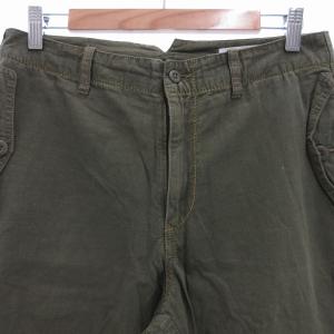 MHL. ワイドワークパンツ リネン 麻 M 緑 オリーブグリーン
