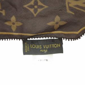 LOUIS VUITTON スカーフ エシャルプ モノグラム×レオパード ブラウン M72123