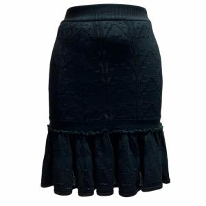 08P ニットスカート ミニ ハート柄 レース ブラック 36 P32751K00776