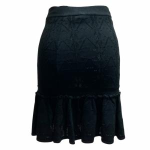 CHANEL 08P ニットスカート ミニ ハート柄 レース ブラック 36 P32751K00776