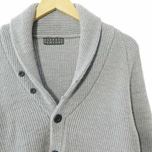 BARNEYS NEW YORK カーディガン ニット ショールカラー ウール M グレー 0206