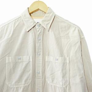upper hights ARMY 美品 ロング シャツ ワンピース 長袖 リップストップ 0 ベージュ 420A344 0206