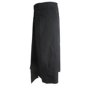 JIL SANDER タグ付 Layered cotton skirt レイヤードコットンスカート 変形デザイン ロング丈 黒 ブラック 32 XS-S相当