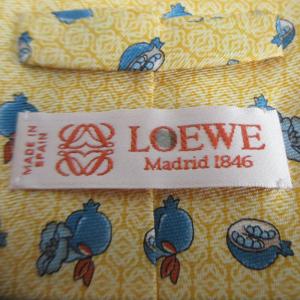 LOEWE シルク ネクタイ三点おまとめ セット 総柄 青 ブルー 黄 イエロー 水色 ライトブルー IBO64 0119