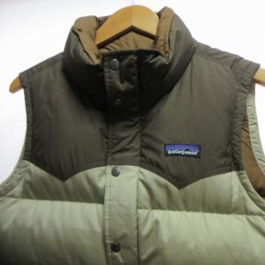 Patagonia スリングショットダウンベスト ダウンジレ ブルゾン 2トーン アウトドア キャンプ ブラウン 茶×ベージュ S 27571FA11