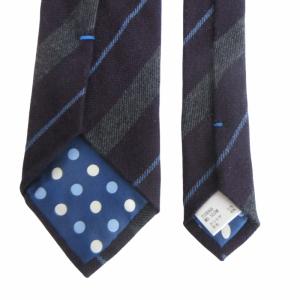 PAUL SMITH 美品 カシミヤウール ネクタイ レジメンタルストライプ フォーマル ビジネス 紫 パープル IBO64