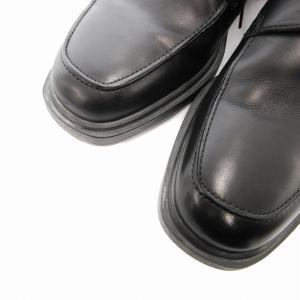 GIANNI VERSACE スクエアトゥブーツ レザー レースアップ ロゴ 42 黒 ブラック