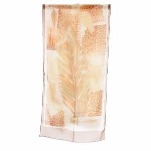 Salvatore Ferragamo 美品 ストール スカーフ 絹 シルク 総柄 シースルー 茶 ブラウン