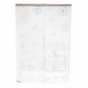 BVLGARI ストール スカーフ 絹 シルク 総柄 シースルー ライトグレー