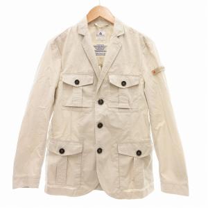 ミリタリージャケット ブルゾン ノッチドラペル S ライトグレー