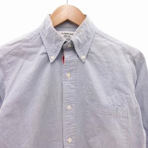 THOM BROWNE オックスフォードシャツ 長袖 ボタンダウン BD 胸ポケット 2 M 青 ブルー