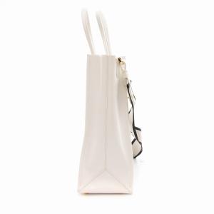N°21 美品 2way トートバッグ ショルダーバッグ 斜め掛け ロゴ プリント 白 ホワイト