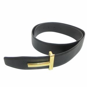 Tバックル リバーシブル レザー ベルト ブラック ブラウン 85