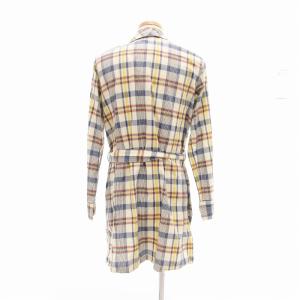 Engineered Garments マドラスチェック スプリングコート ショップコート ロング 薄手 S 黄 イエロー 青 ブルー