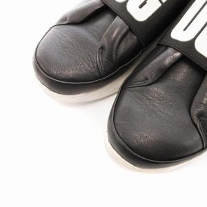 UGG australia Libu Logo リブ ロゴ スニーカー スリッポン レザー 24cm 黒 ブラック