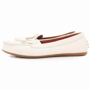COACH ドライビングシューズ レザー タッセル チャーム 24.5cm アイボリー