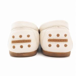 COACH ドライビングシューズ レザー タッセル チャーム 24.5cm アイボリー