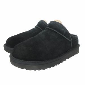 24年モデル 1108193 クラシックスエードスリッパ スリッポン ミュール ムートン 黒 ブラック US7 24cm